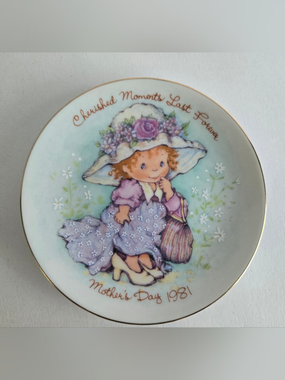 1981 Avon "Cherished Moments" Mother's Day Plate Vtg
